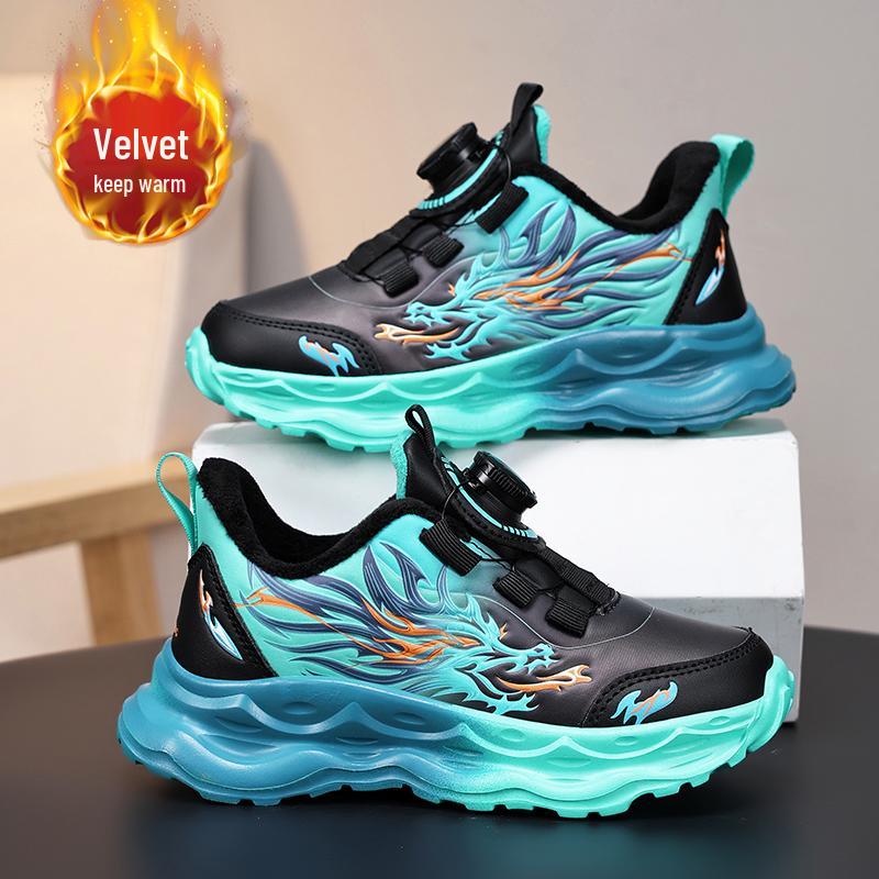 Boys' 2024 Winter Cotton Velvet Sports Shoes - Double Warmth