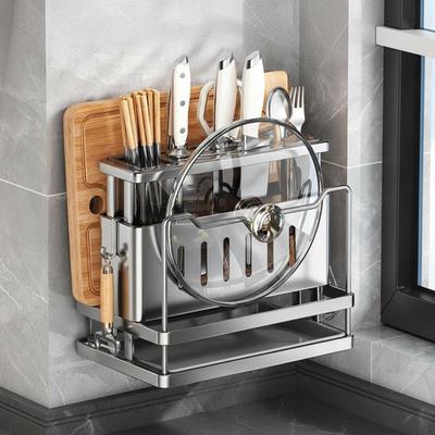 Holder Kitchen Organizer, MultiFunctional Storage Rack Gunmetal Gray