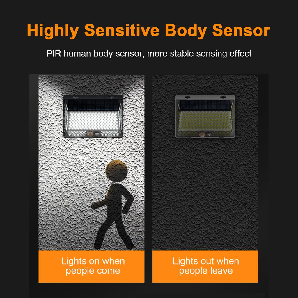 328LEDs Solar Garden Outdoor LED Wall Light Home Outdoor Waterproof Magnetic Remote   Side Lighting Sensor Wall Light