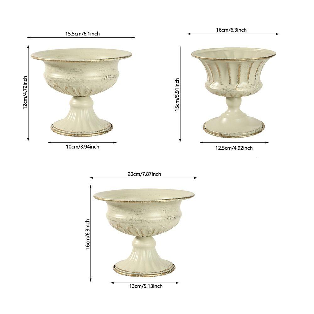 Vaso Fioriera in Metallo Vintage Bianco Multifunzione Vaso Decorativo Vaso Urna Fioriera Soggiorno