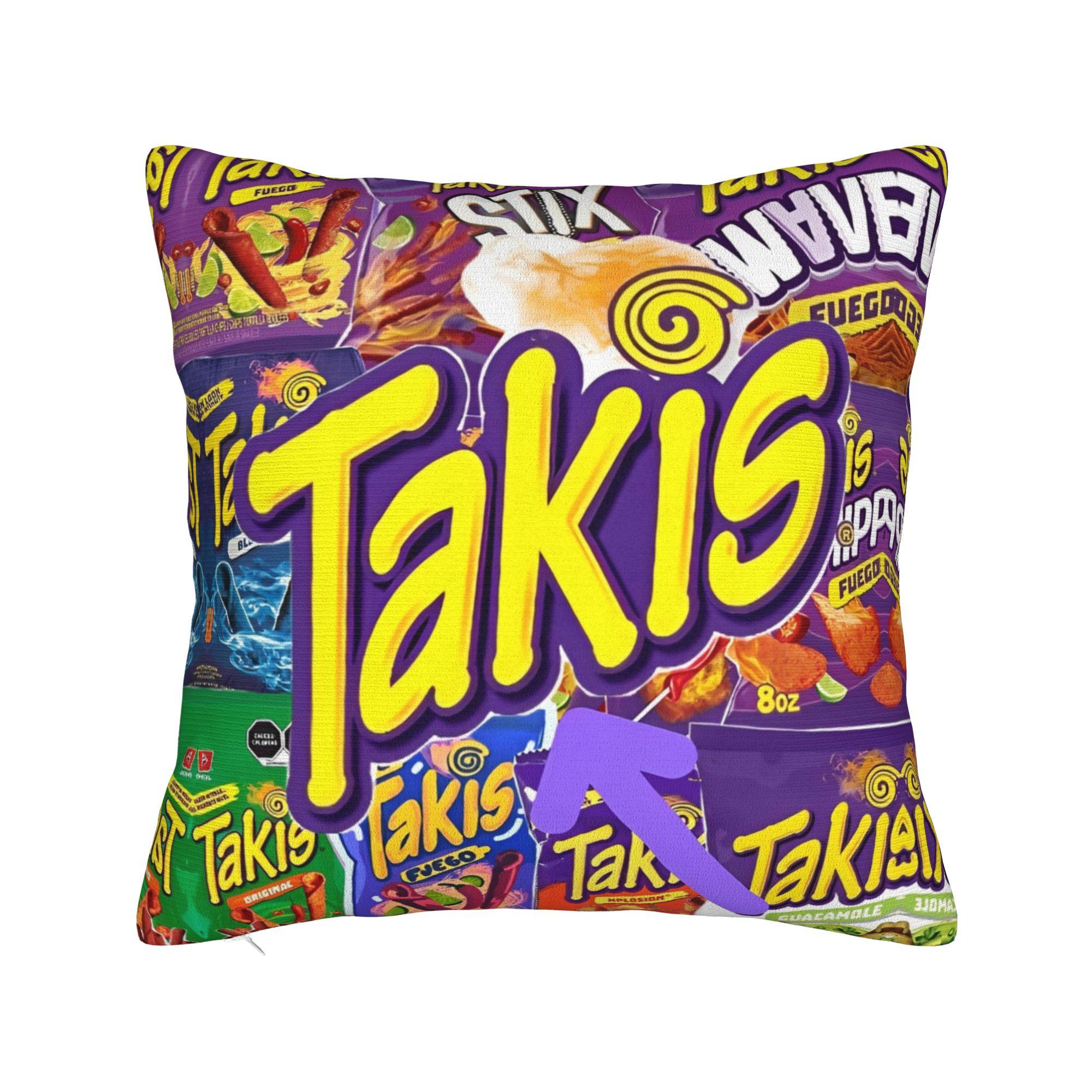 Fine Glasses Unisex Takis Chili Chips Pillow Case Retro Trendy Pillow Cover Soft Pillowcases For Couch Sofa Bedroom