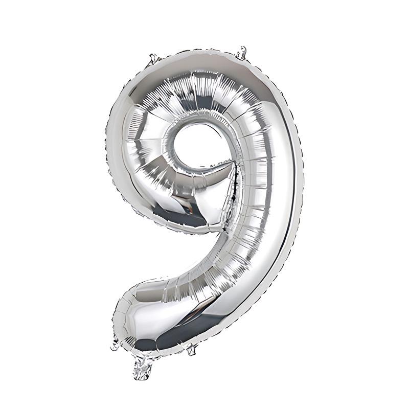 32-Inch Body Shaping Numeric Balloons - Gold & Silver, Floating Birthday & Celebration Decor
