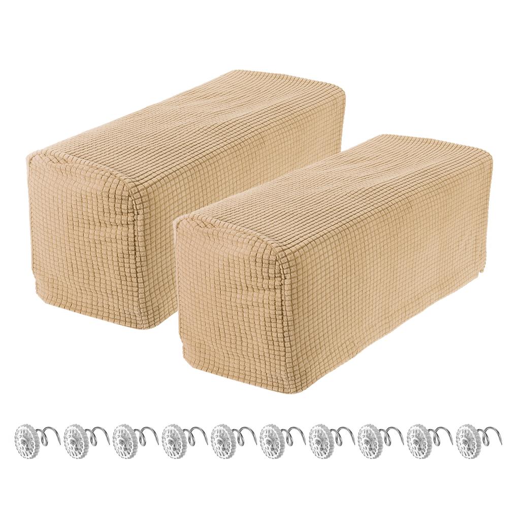 2pcs Stretch Armrest Covers Couch Arm Covers with Twist Pin Protector Slipcovers Dustproof for Chairs Sofa Office Home
