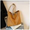 2024 Retro Suede Tote: Large Capacity Shoulder Bag for Work & Commute