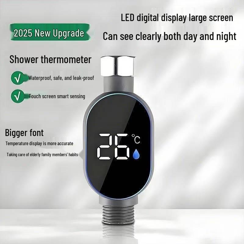 2025 Innovative Home Shower Digital LED Thermometer: No Power Required, Measures Water Temperature with Electronic Display.