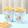 10 Stück Blaue Bären Popcornbox Glückliche 1. Geburtstagsparty Dekoration Kindergeschenke Geschenk Snackbox Kleiner Bär Thema Babyparty Zubehör