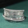 Fancy Brilliant Irregular Multilayered Wide Ring for Women Elegant Luxury Noble Finger Accessories Trendy Wedding Party Jewelry