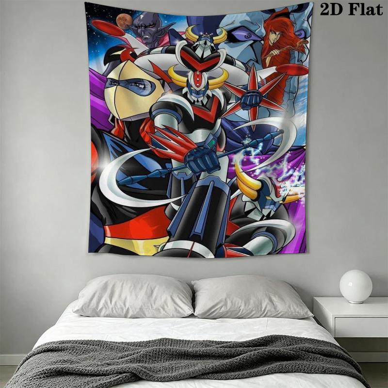 Grendizer Goldorak anime Wall Tapestry Aesthetic Wall Hanging Printed Fabric Blanket Decorative Tapestries for Bedroom Living Room Home Decor