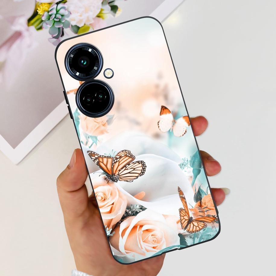 For Tecno Camon 19 Case Camon 19 Pro 5G CI7n Astronaut Silicone Cover For Tecno Camon19 Neo Phone Case Soft Cute Black TPU Cover