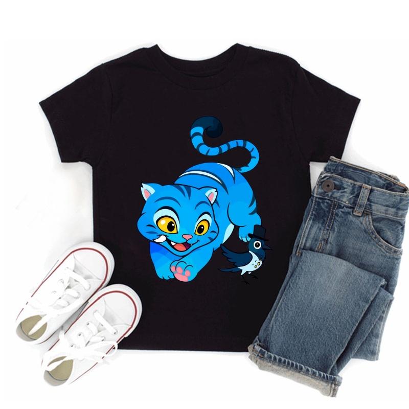 Hot Sale Kpop Demon Hunters Print Fashion Kids T-shirt Baby Boys Girls Clothes Summer Children Cotton Short Sleeve Black T shirt