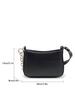New Style Chain Design Niche Fashi Women's Hand & Shoulder Bag, Versatile Minimalist Solid Color