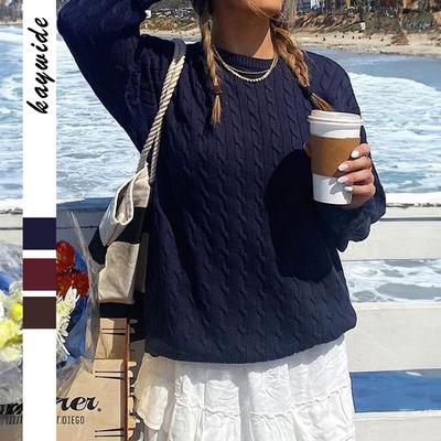 Lässiger und vielseitiger langärmliger Wollmantel und Pullover für Damen 2025 Herbst und Winter