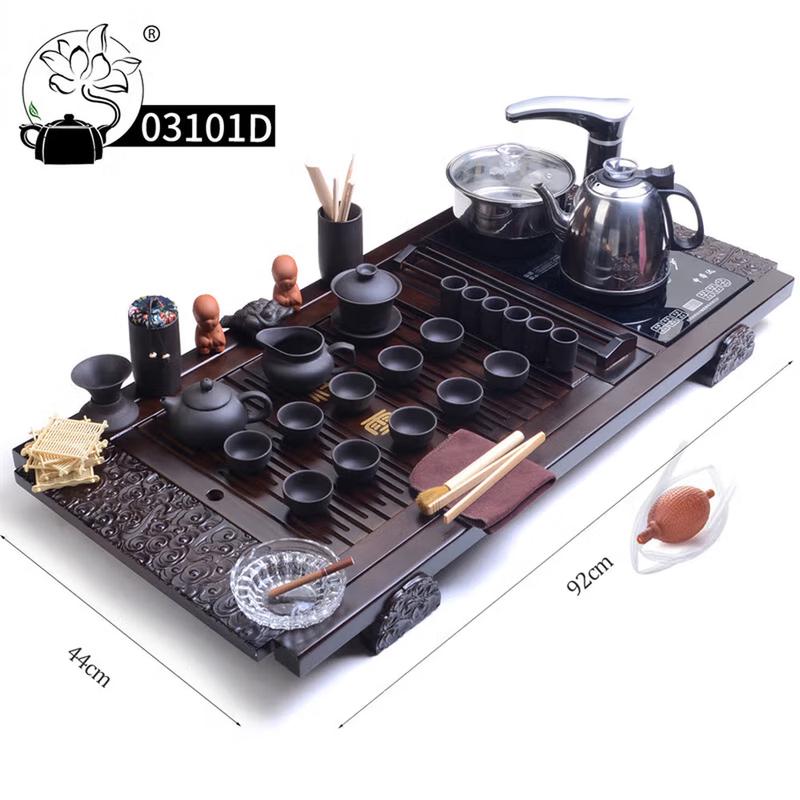 Automatic Solid Wood Zisha Tea Set