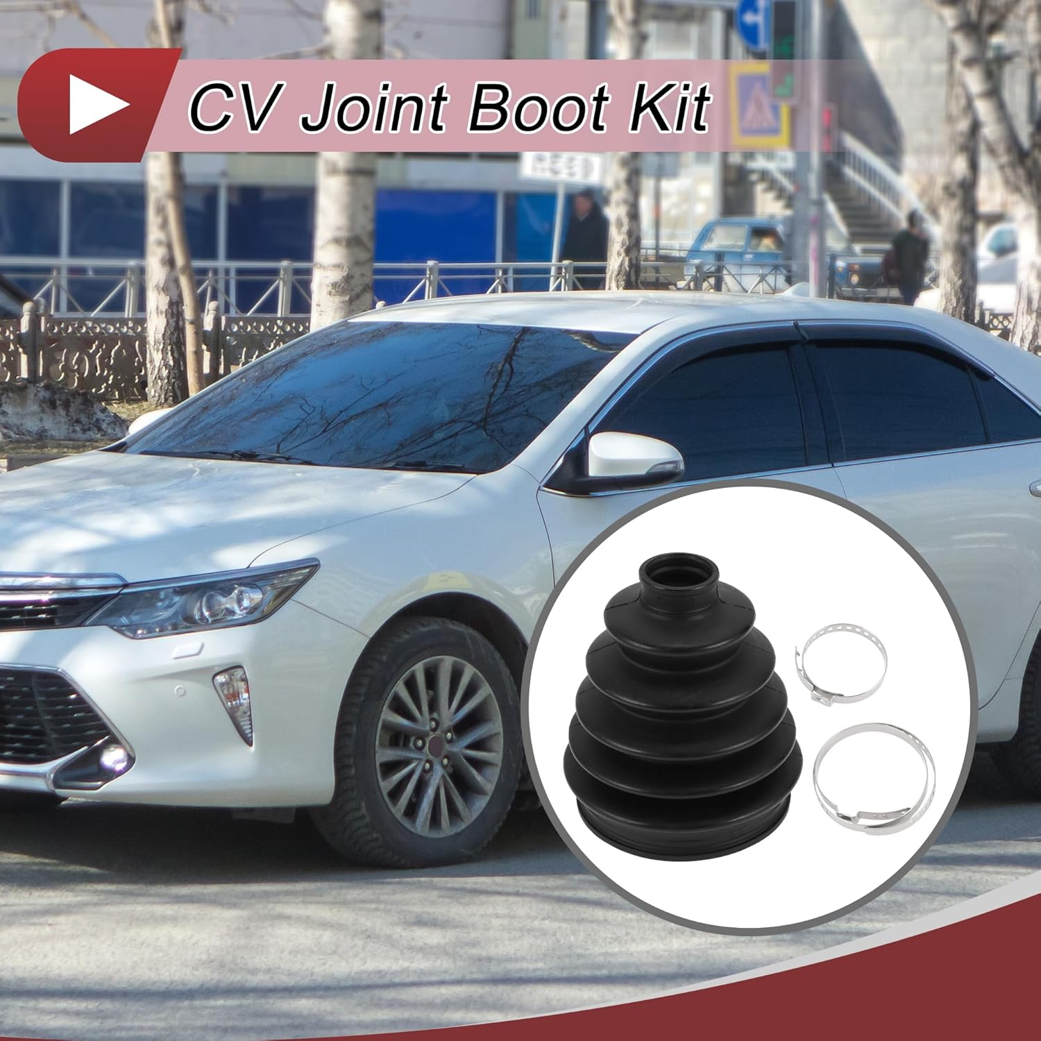 

1 Set CV Joint Boot Kit for Toyota Camry 2007-2009 for Toyota Highlander 01-07 Outer Constant Velocity Joint Boot W/Clamps No.443828052 Black Rubber