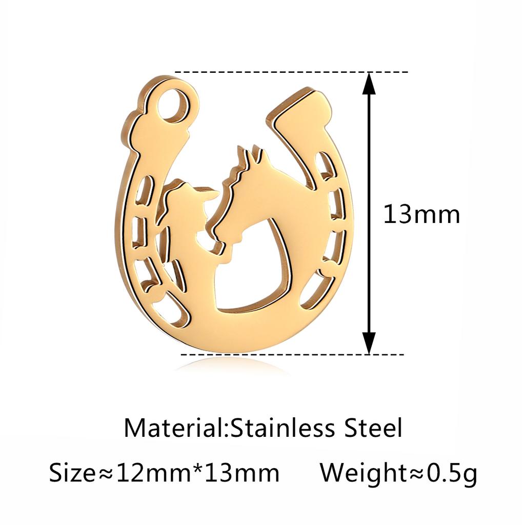 5Pcs Horse/Hat/Horseshoe/Cactus/Boot Charms Stainless Steel Western Cowboy Pendants DIY Bracelet Necklace Crafts Jewelry Making