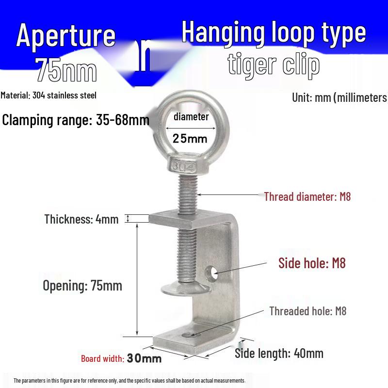 304 Stainless Steel U-Clamp Tiger Clamp with Hand-Tightened Eyebolt