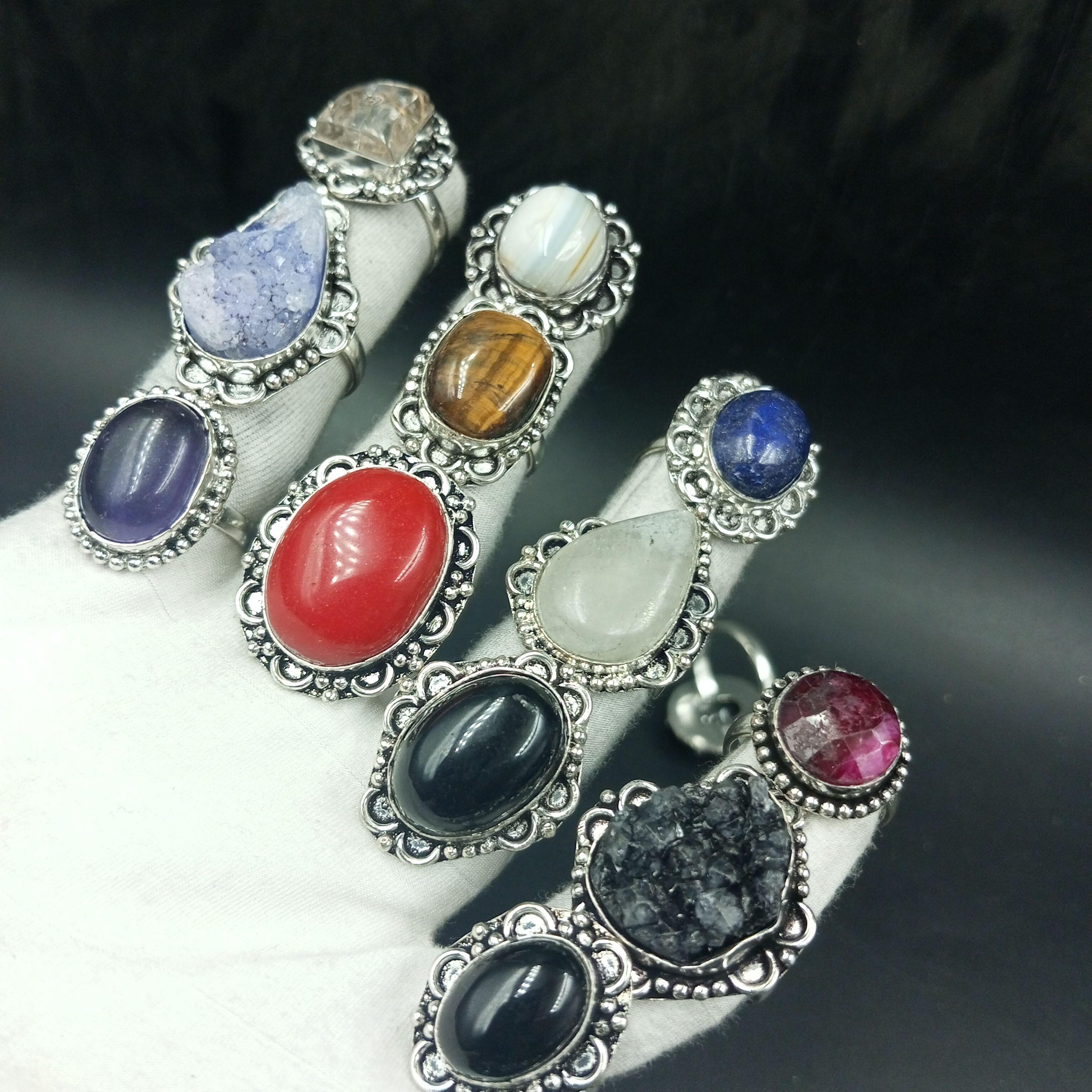 

5Pcs Coral & Mix Gemstone Дизайнерские кольца ручной работы Ювелирные изделия оптом, Ювелирные изделия оптом, Кольца оптом, Рождественский подарок, Ювелирные изделия оптомMRO-L44