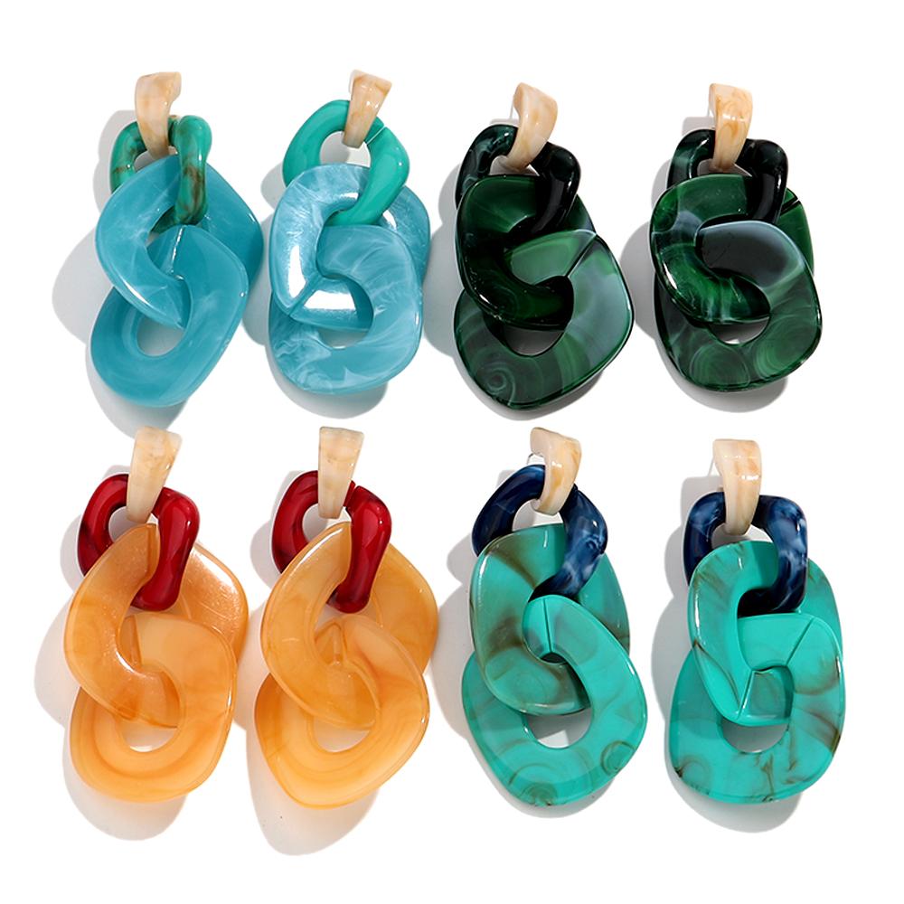 Trend Acrylic Geometric Leopard Print Circle Earring for Women Creative Irregular Colorful Round Drop Earrings 2025 Jewelry