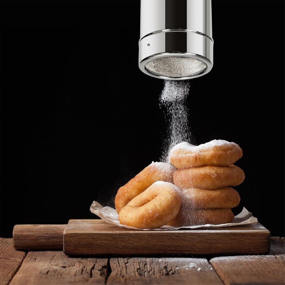 Container with Strainer Strainer for Powdered Sugar Sprinkles Powdered Sugar Cinnamon Cocoa