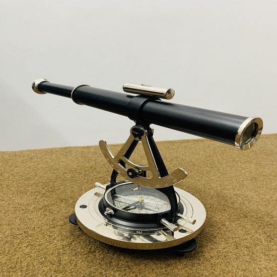 Латунь Алидаде Черное порошковое покрытие с хромированной отделкой Обзор Алидаде Рабочий компас Старинный телескоп Морской подарок.