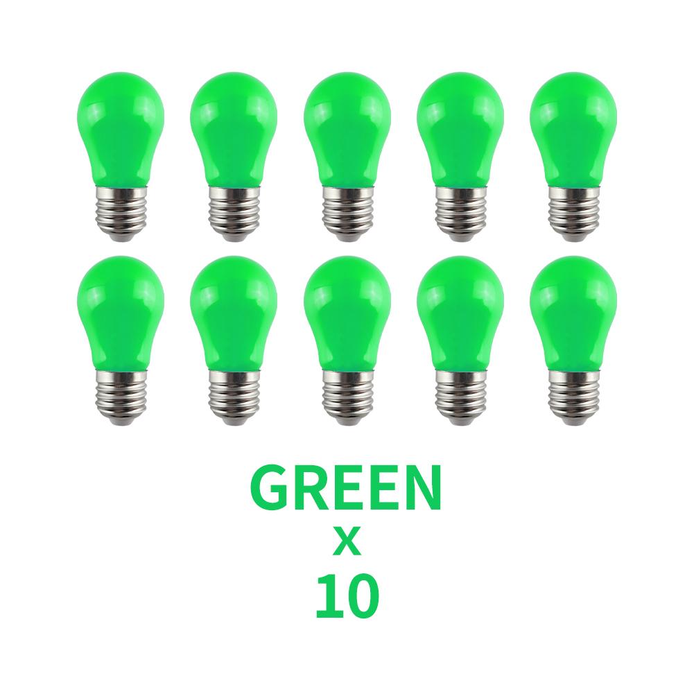 10 Adet Renkli E27 LED Ampul 220V 2W A45 Lamba Kırmızı Mavi Beyaz Sarı Pembe PC Dış Mekan Kamp Dekorasyonu Festival Renkli Ampul Lamba