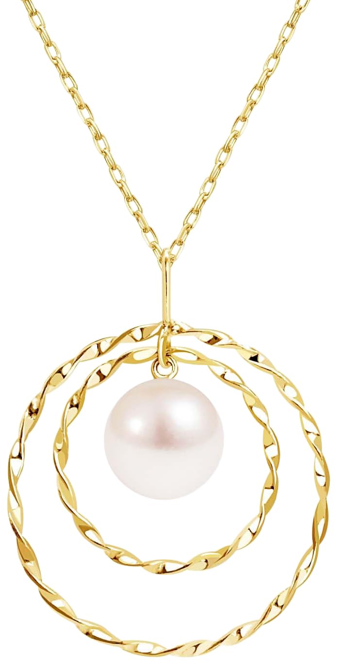 

Намисто Akoya Pearl Single Pearl Double Circle K18 Gold [Lara Christie] Жіноче lp56-0007-yg