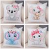 45x45cm Cute Giraffe Lion Cow Pillowcase Decorative Cartoon Animal Print Cushion Cover Children's Room Sofa Home Pillowcase