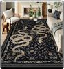 Mystical Twin Serpent Printed Floor Mat Dark Gothic Floral Decor Area Rug For Living Room Bedroom Home Decor Bedroom Bedside Rug