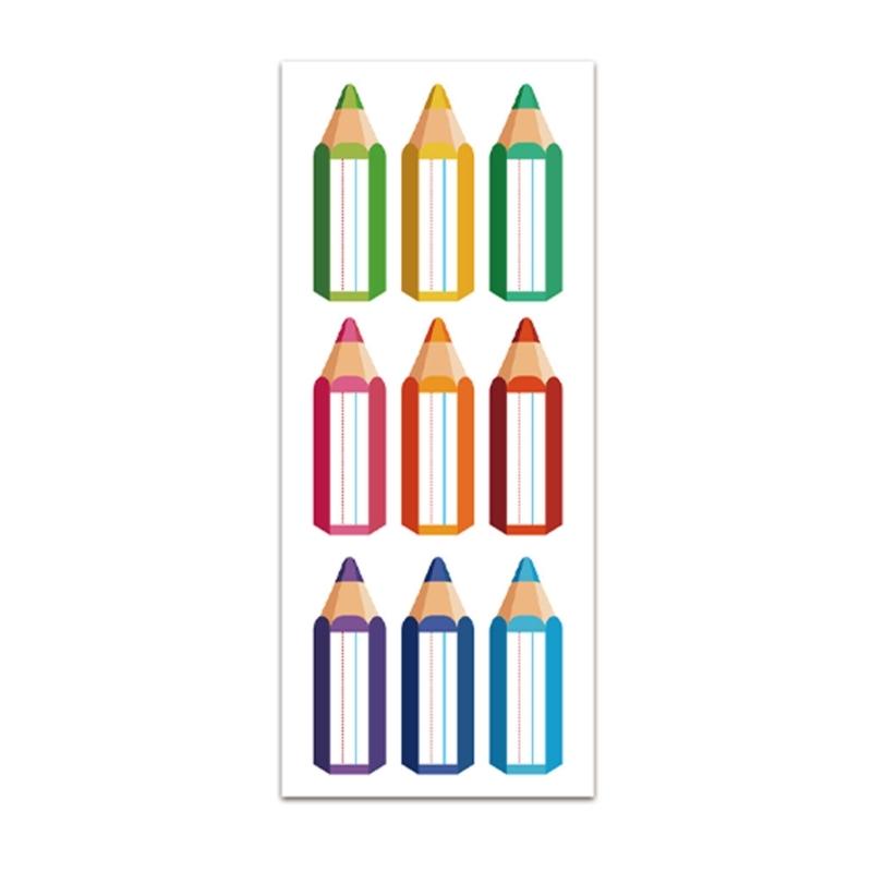10 Stück bunte Namensetiketten für Kinder für Stifte Wiederverwendbar Cartoon-Designs Sicheres Ungiftiges Papier Schulzubehör