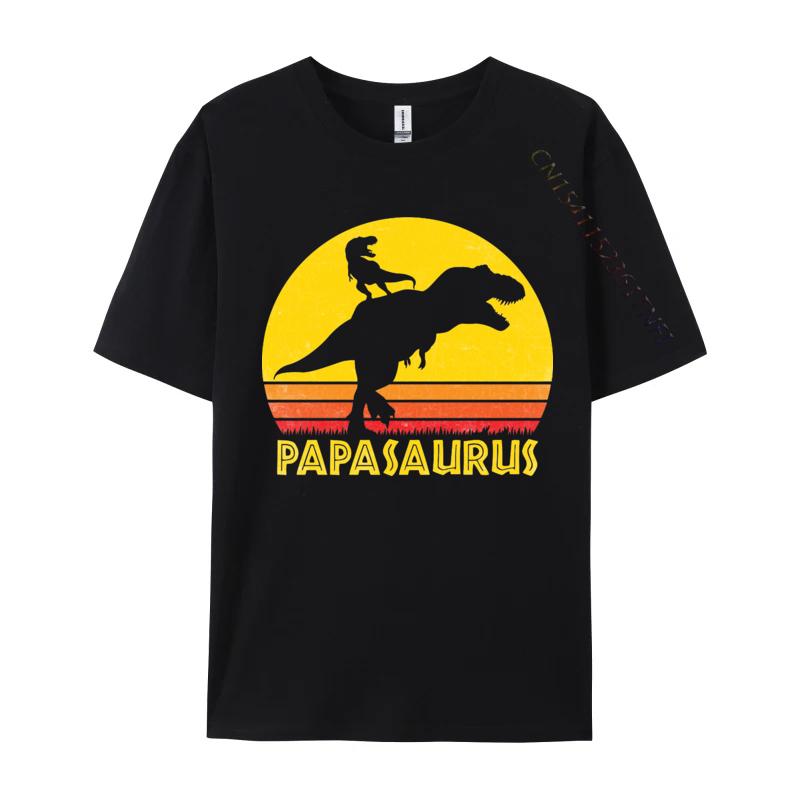 Design Papasaurus Fathers Day Tshrit Tops Shirts Special Premium Cotton TShirt Vintage T Shirts Plain