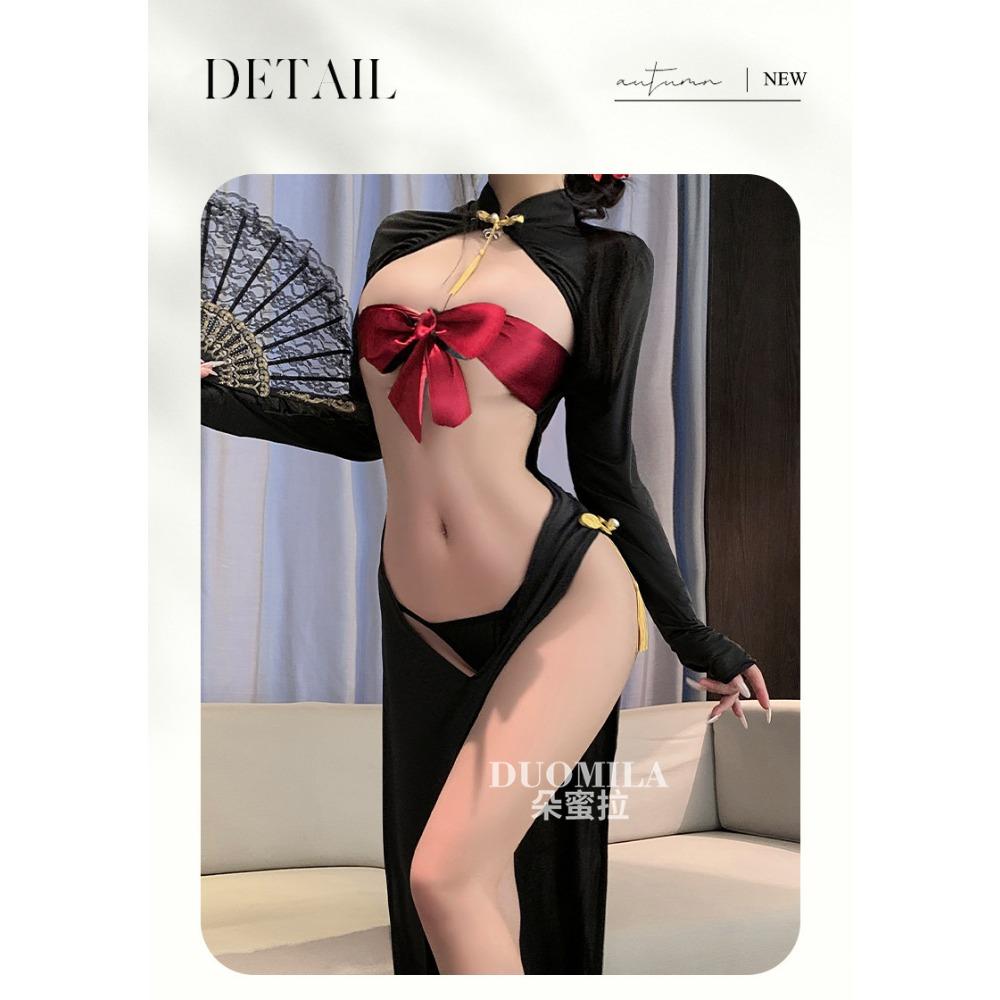 Domila Wears Two Front and Back To Trap Surprises Before Opening The Curtain To Show The Chest Cheongsam F877 Erotic Underwear Sexy Temptation Uniform