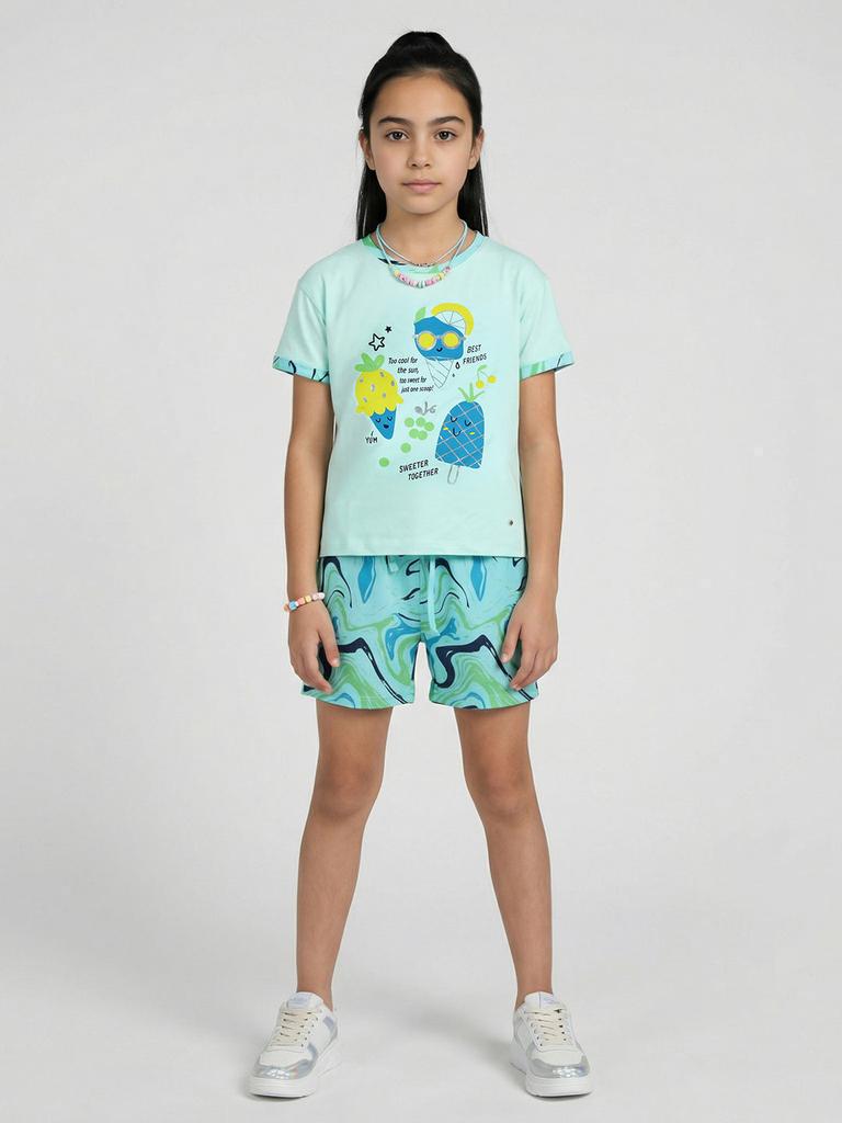 Monte Carlo Girls Regular Fit Printed Short Set