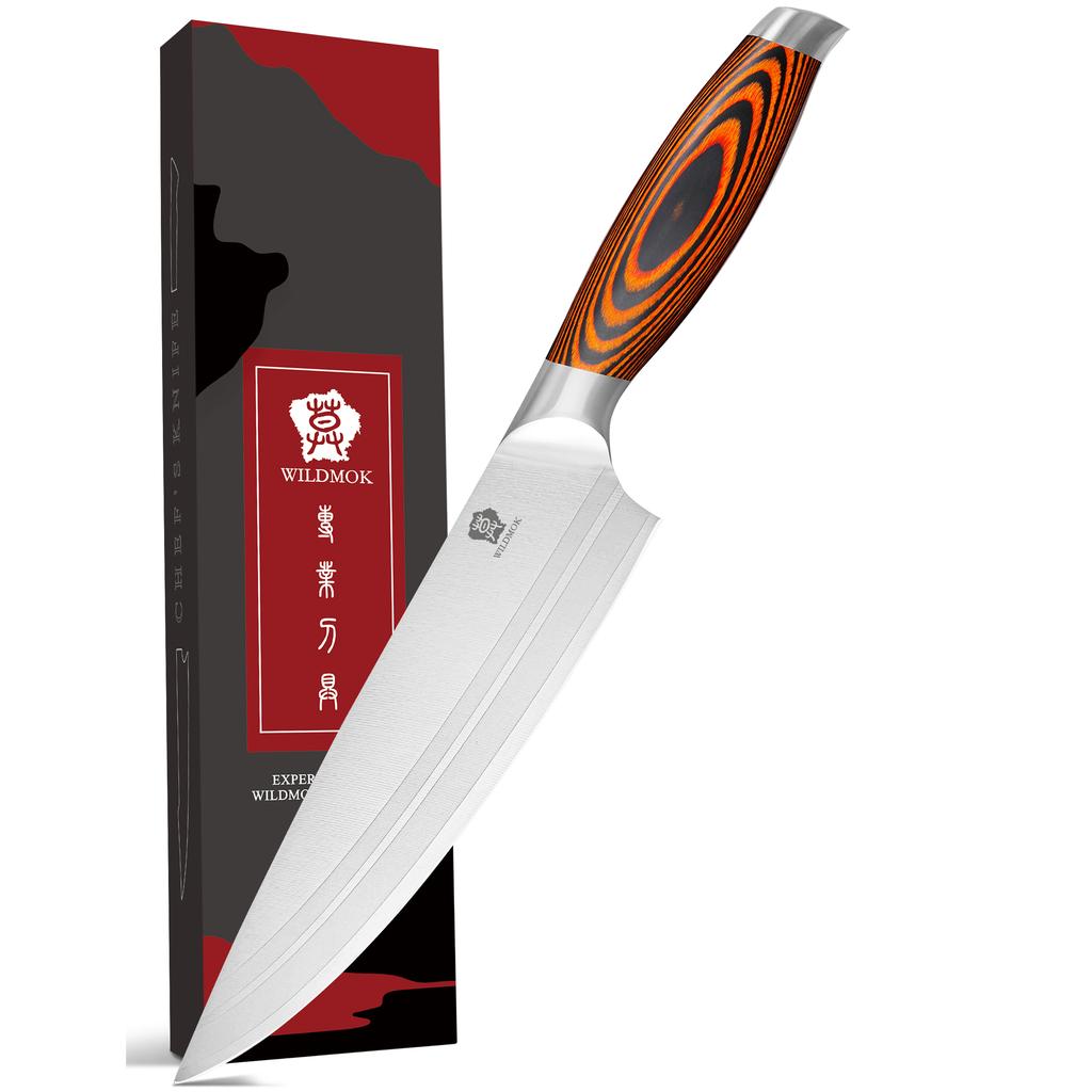 WILDMOK 8 Inch Stainless Steel Chef Knife Premium Quality Kitchen Tool for Slicing Premium Chef Knife for Kitchen Use