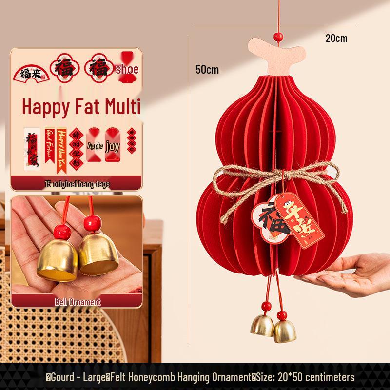 2026 Year of the Horse New Year Pendant Gourd Lantern Ornament for Festive Atmosphere