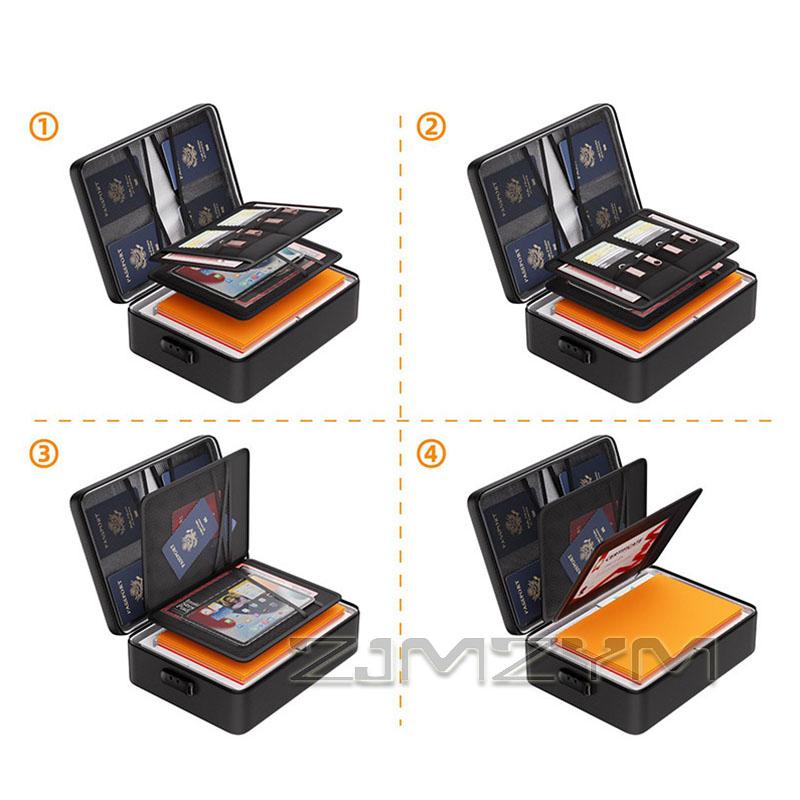 Fireproof Document Box,Hard Case Fireproof Document Organizer with Lock,Portable Fireproof Safe Storage Box Case for Files