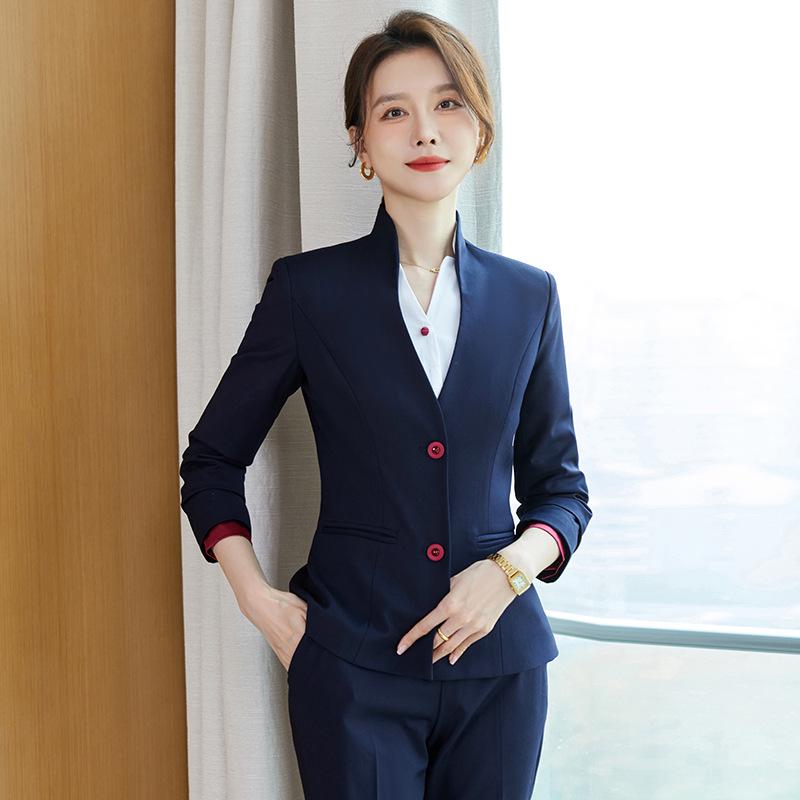 

Женская весенняя профессиональная рубашка-униформа бортпроводника для работы на ресепшн и в салоне L