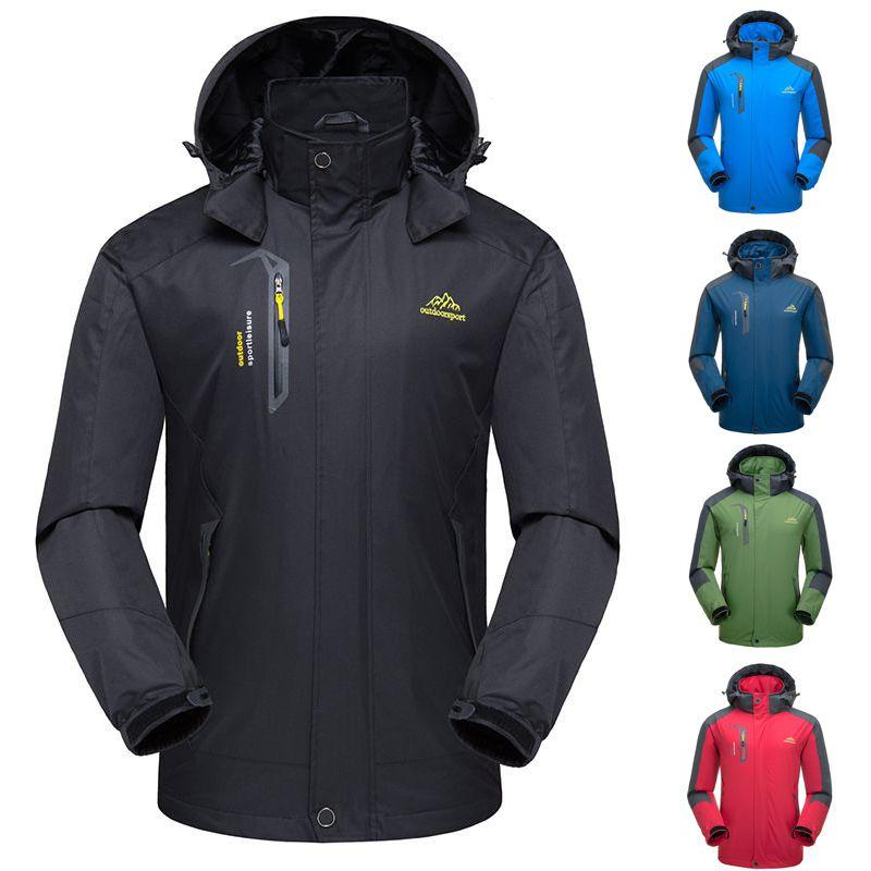 Waterproof Windproof Men Warm Coat With Detachable Hood And Adjustable Cuffs For Winter