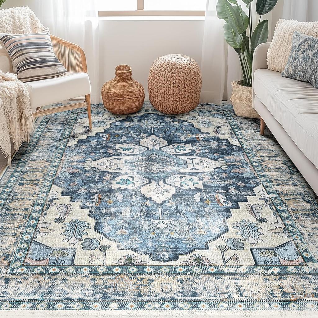 Bohemian Living Room Carpet Large Area Machine Washable Foldable Bedroom Rug Fashionable High-end Light Luxury Coffee Table Mats