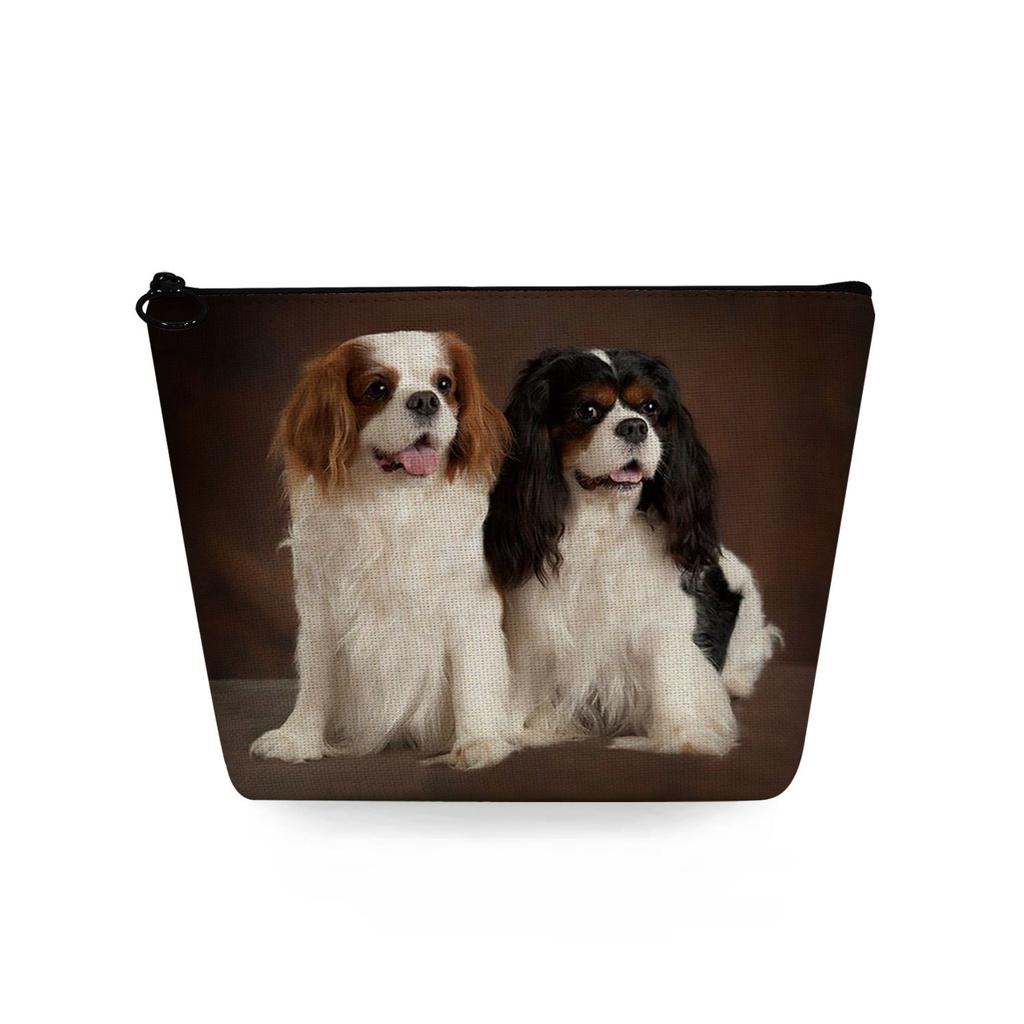 Women Dog Print Cosmetic Bag Toiletries Organize Travel Storage Case 6716