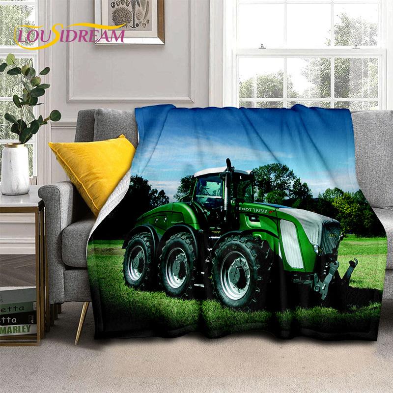 Truck Car 3D Series Retro Tractor HD Blanket,Soft Throw Blanket for Home Bedroom Bed Sofa Picnic Travel Office Cover Blanket Kid