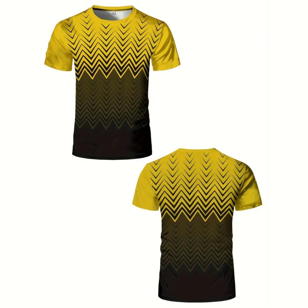 Fitnessstudio Mann T-Shirt Geometrische Farbblöcke Druck Sport Fitnessstudio Kurze Ärmel T-Shirts Schnell Trocknend Laufen Männer Übergroße Kleidung