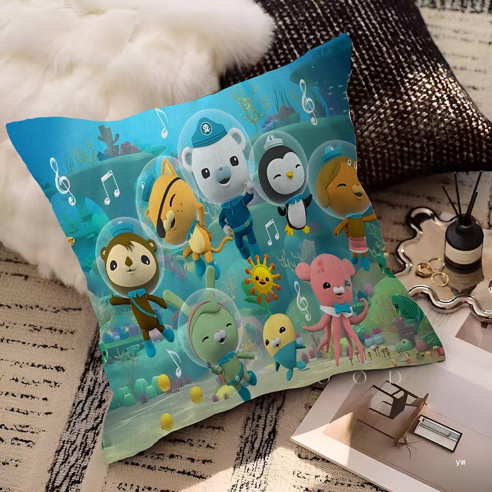 Cuscino Stampato Cartone Animato O-Octonauts Cuscino Anime Copricuscino per Divano Letto Testiera Copricuscino 45x45 Cm Moda