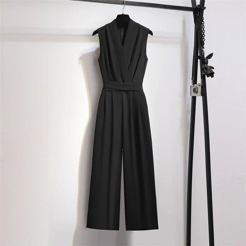 Women s High-End Sleeveless Wide-Leg Jumpsuit - Summer 2026 Waist-Cinching Slim Fit Small