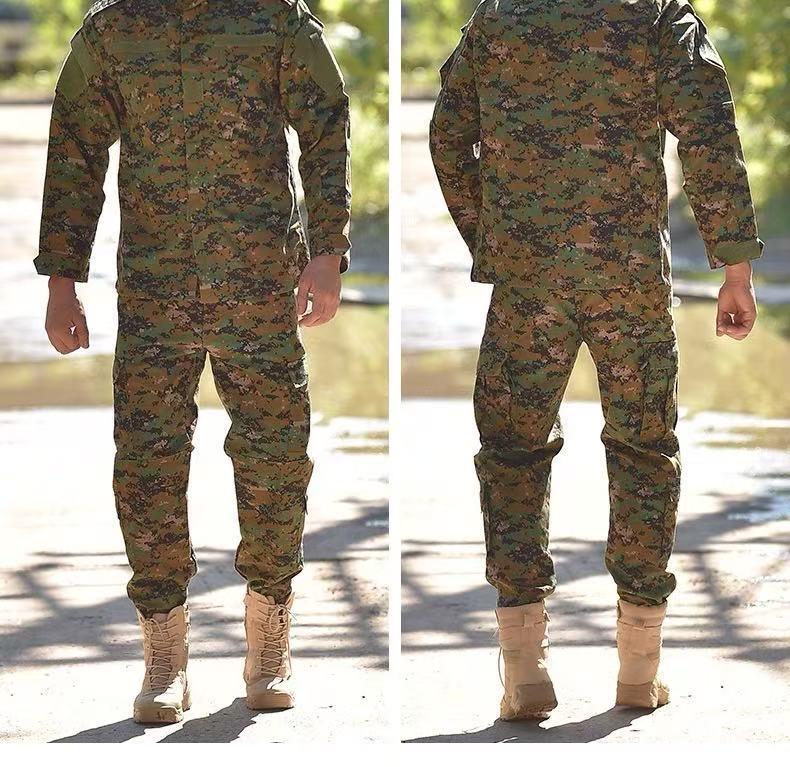 Men's Wear-Resistant Black Camouflage Tactical Suit for Spring/Autumn