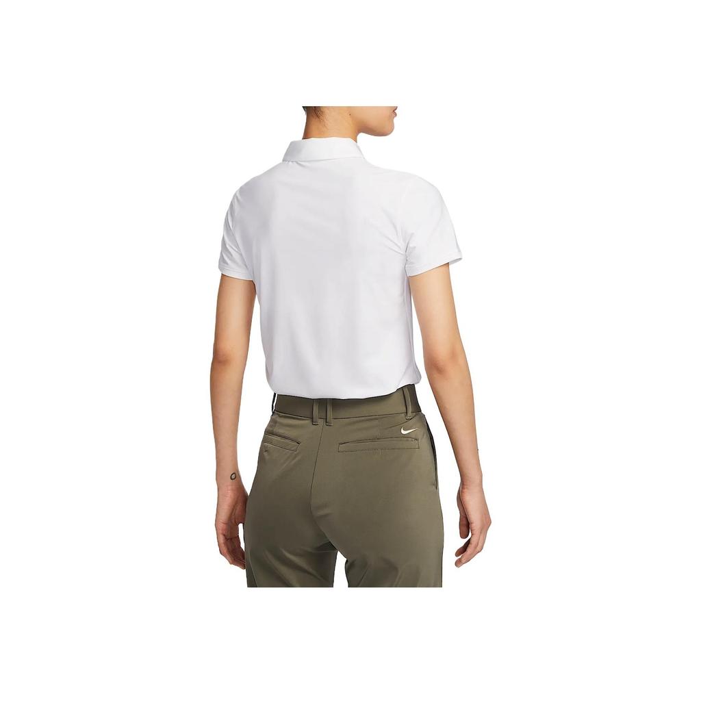 Nike Dri-Fit Comfortable Stylish Versatile Casual Golf Shirt Women Tops White FQ1575-100