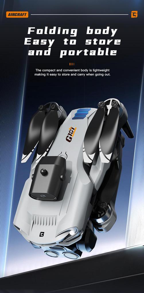 8K HD Mini Foldable Drone: Long Battery Life, Brushless Quadcopter & Large Screen Remote