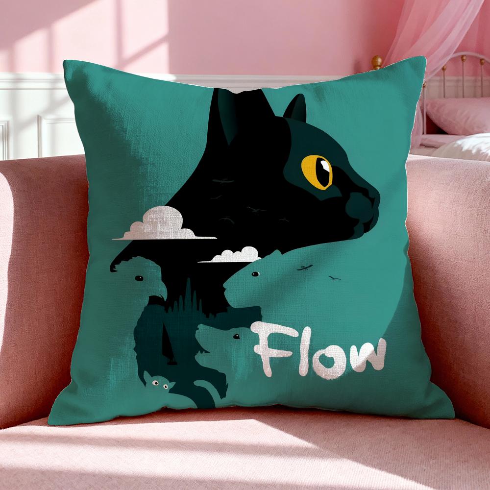 Band F-Flow Cushion Cover Breathable Linen Pillowcase Summer Odorless Eco-Friendly Invisible Zipper Washable