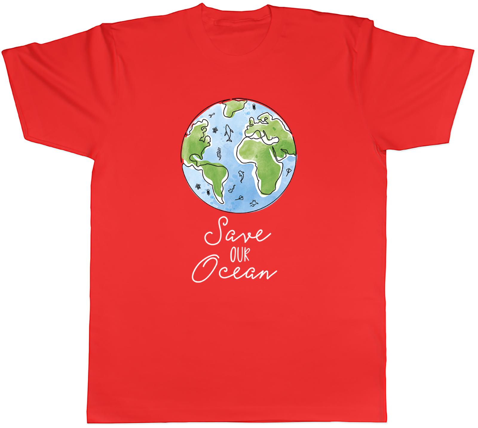 Save our Ocean Globe World Sea Life Protection Unisexs TShirt Tee Gift Top S