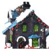 Harz Weihnachtsleuchtendes Haus Ornamente LED Beleuchtete Schneemannhaus Figur Weihnachts Zug Haus Ornament