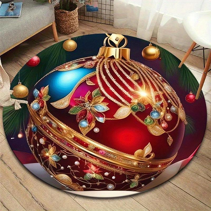 

1 шт. Мягкий, Впитывающий и Нескользящий Изысканный Цветной Шариками Круглый Ковер, Идеально Подходит для Прихожей, Гостиной, Спальни, Машинная Стирка, Фланель 80cm by 80cm